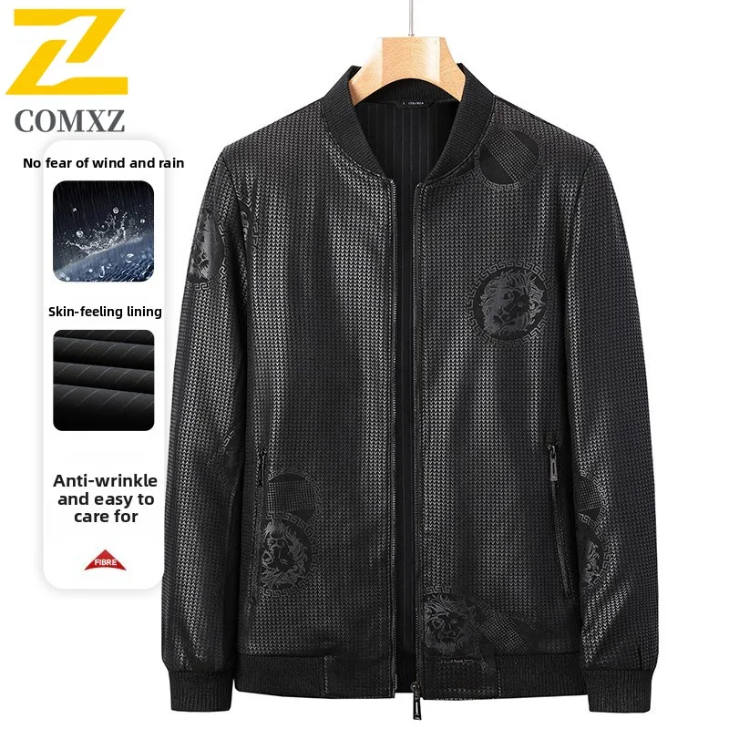 Spring Autumn Men Windbreaker Outdoor Stand Collar Jacket Waterproof Windproof Multi-Functional Coat Lightweight Hiking Fishing