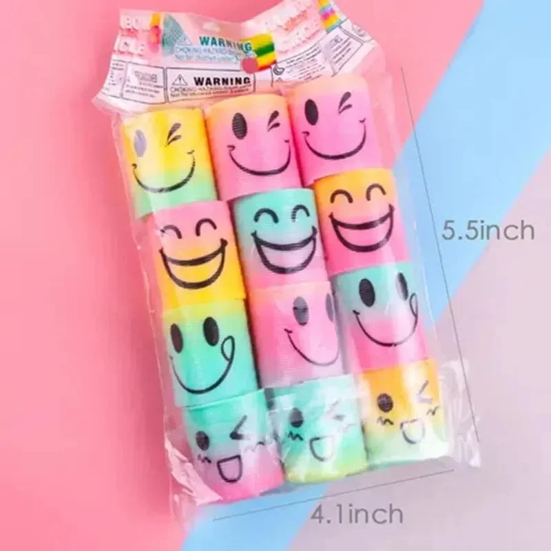 12pcs/Set Rainbow Stacking Music Nostalgic Puzzle Plastic Small Gift Spring Circle Magic Rainbow Circle For Boys Girls Gift