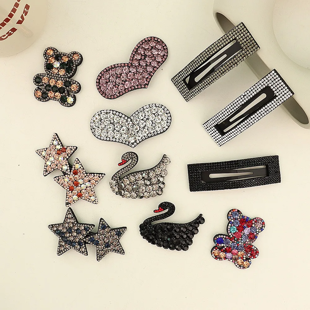 2023 Cute Shiny Rhinestone Hairpins Women Girls Hair Clips Bobby Pin Barrettes Accessories Hairgrips Headdress Headwear Ornament japanese style multi color macaron bow gem bag pendant ornament women girls sweet popular exquisite rhinestone bow keychain