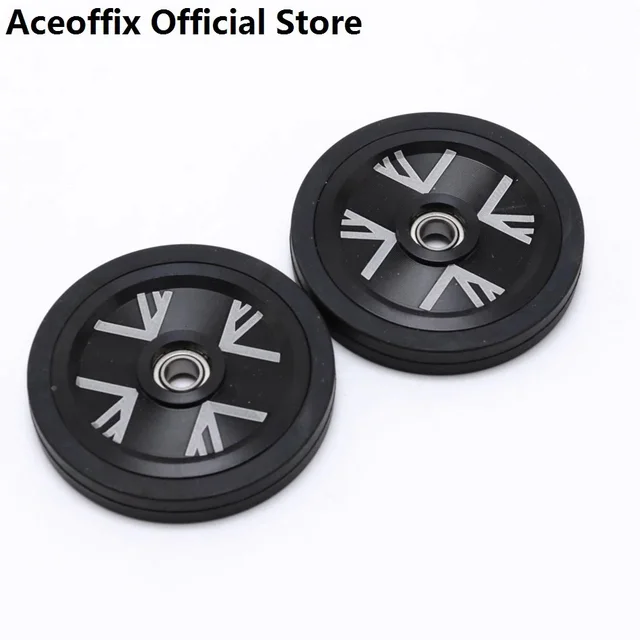 Ruotine Easy Wheels Per Brompton Pieghevole - Set 2 Ruote Con Bulloni In Titanio, Nero - Foto 5