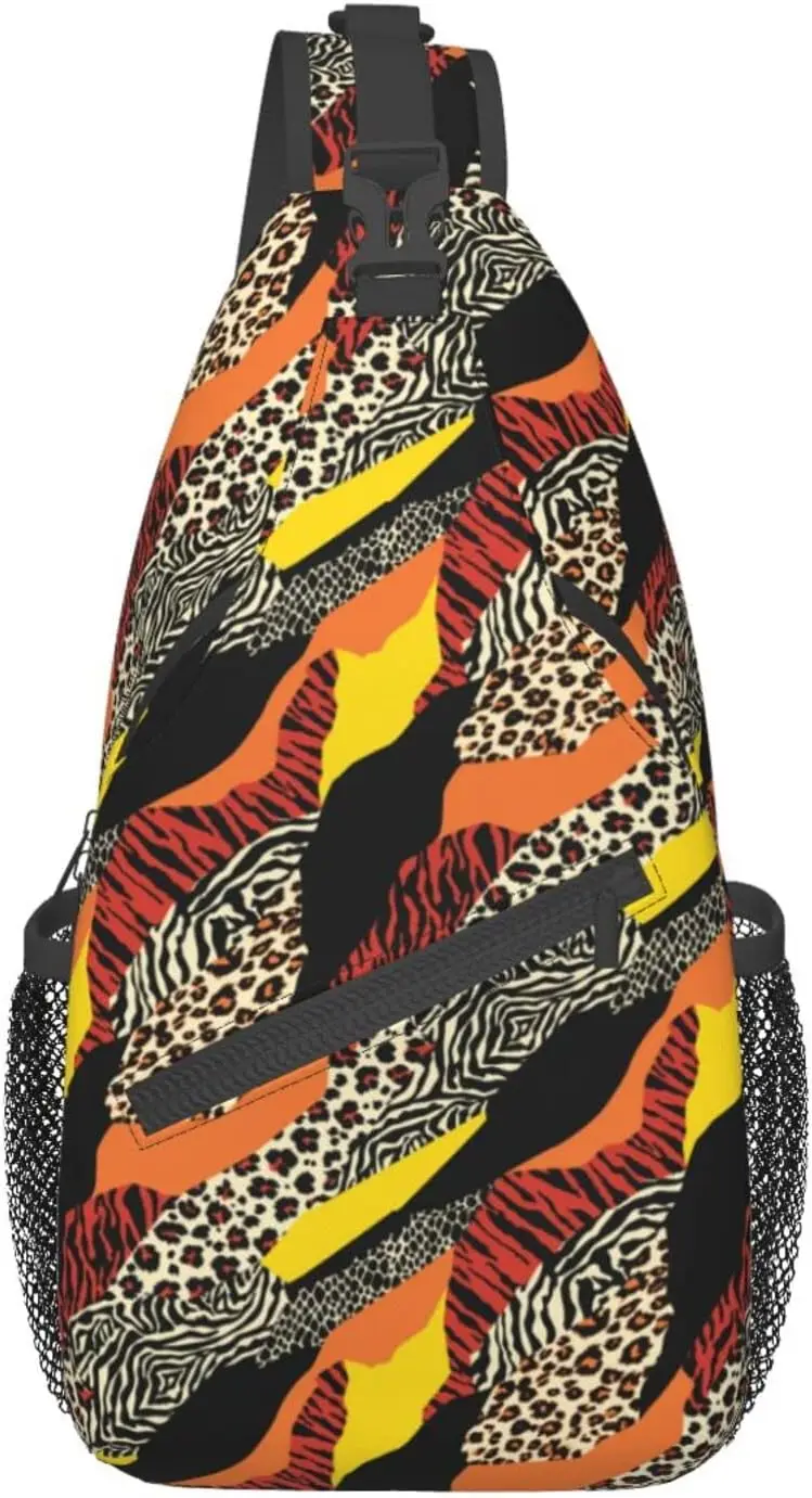 

Sexy Leopard Sling Bag Women Crossbody Chest Daypack Casual Backpack Animal Skin Shoulder Bag Polyester Unisex Casual One Size