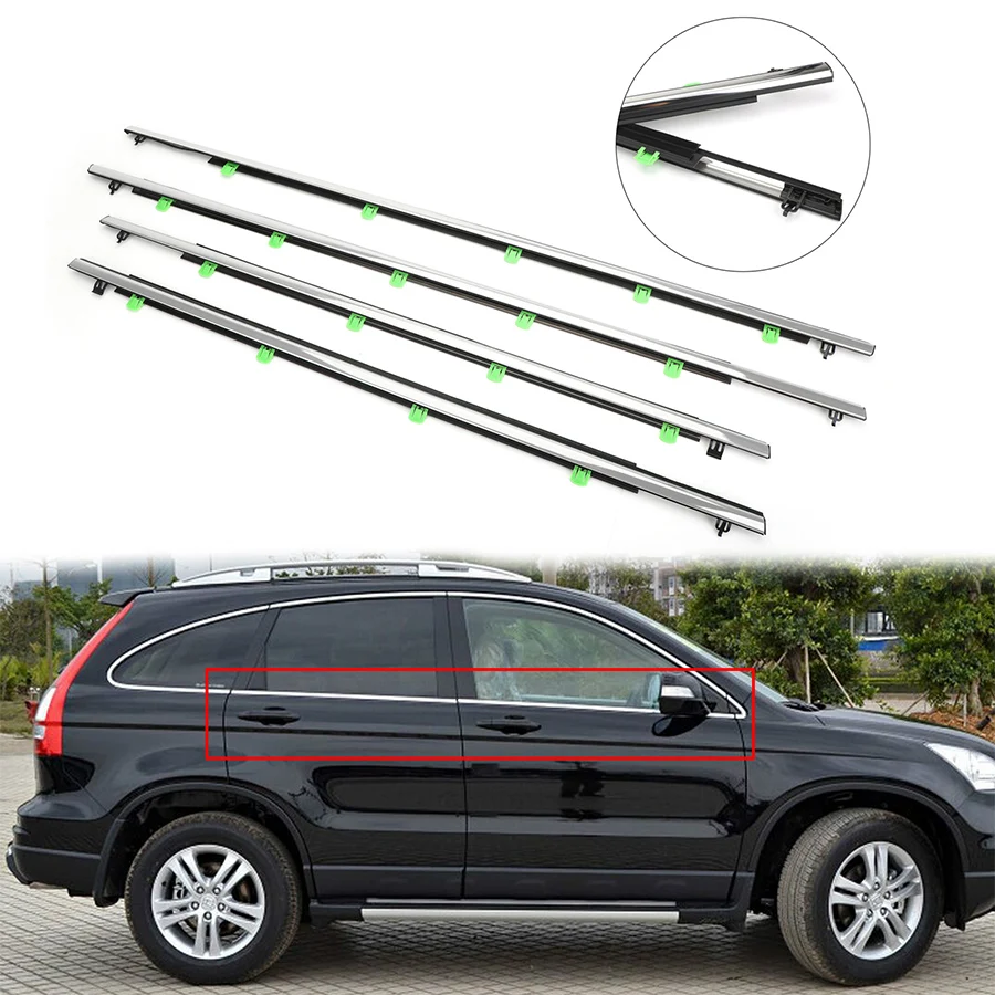 Embellecedor de moldura para ventana de coche, para Honda CRV CR-V burlete 2007, 2008, 2009, 2010, 2011, 4 unidades