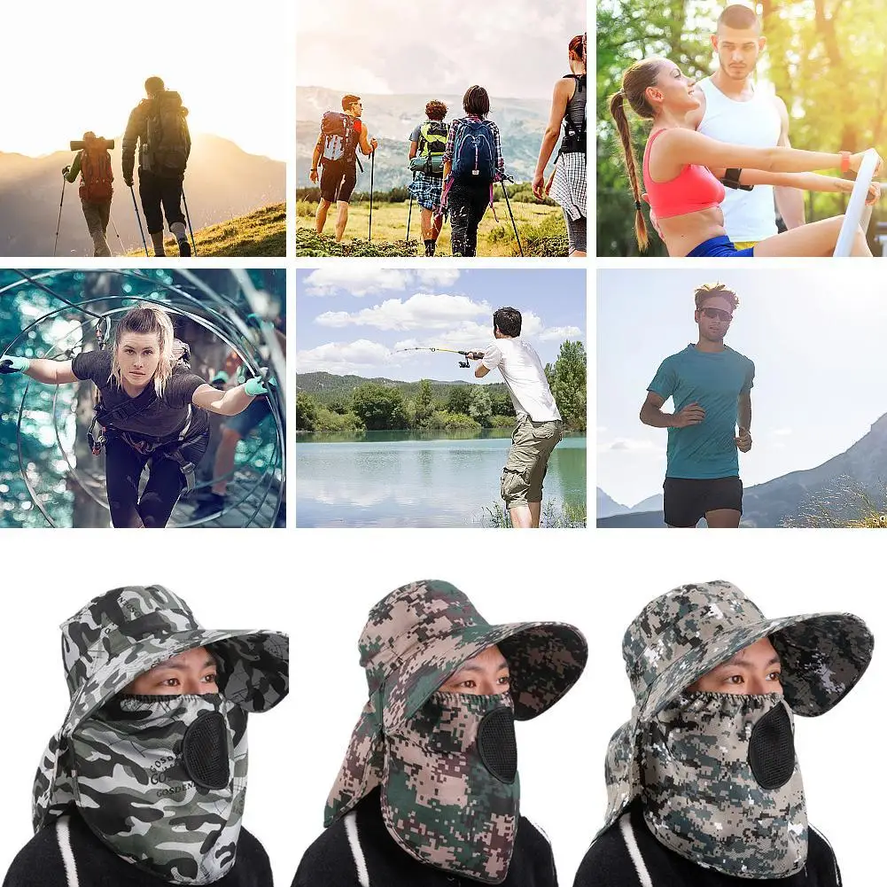 

Men Bucket Hat Outdoor Sun Protection Wide Brim Safari Hunting Hiking Fishing Men Sun Hat Summer Men Hat