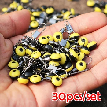 30pcs/set Fishing Float Bobber Stops Space Beans Connectors Sea Saltwater Fishing Tools Equipment Plastic Metal NEW SET