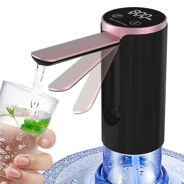 LED Display Water Bottle Pump Foldable Electric 1200mah Type C Rechargeable Automatic Stop Touch Button 3 Quantitative Settings 6