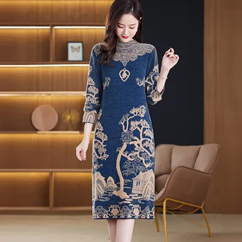 2024 inverno visone Cashmere spesso caldo pullover donna coreano Vintage Casual Top maglioni autunno nuovo elegante cappotto aderente maglioni 1