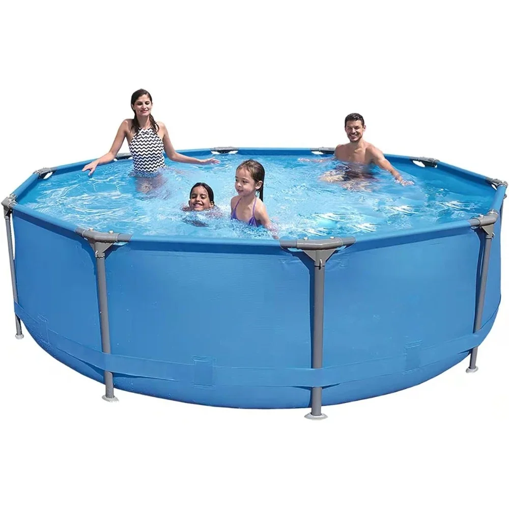 

Steel Frame Round Swimming Pool,10ft x 30in Outdoor Above Ground Swimming Pool Alloy Steel,Polyvinyl Chloride,Easy Set Pool