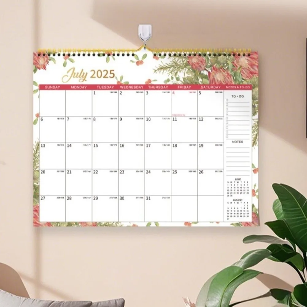 Calendario da parete creativo Spaziosa calendario a spirale con layout mensile con coperchio impermeabile Calendario mensile in carta spessa - immagine 2