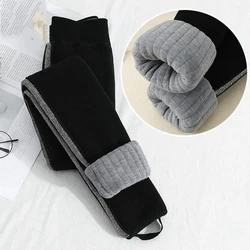 Toddler Baby Winter Leggings Kids Strench Tights Children Elastic Waist Black Snowpants for Girls Thick Warm Trousers fits 2-13