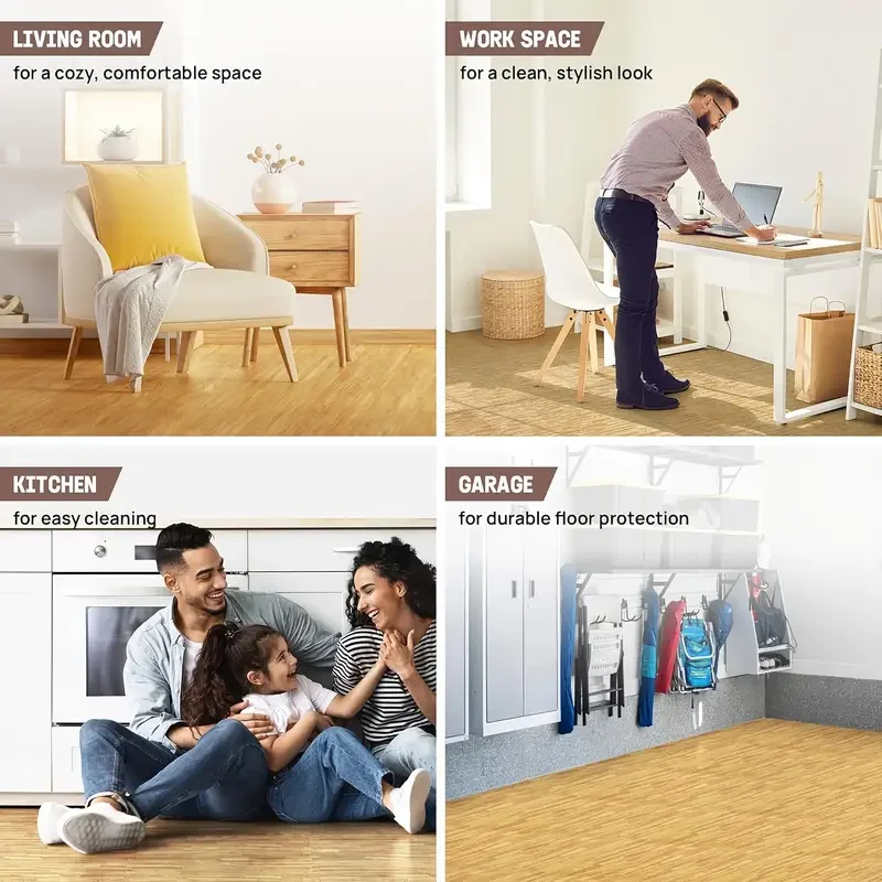 4-12 Wood Grain Floor Tile Foam Mat Interlocking Puzzle Floor Carpet EVA Non Slip Anti Fall Carpet Children's Play Mats