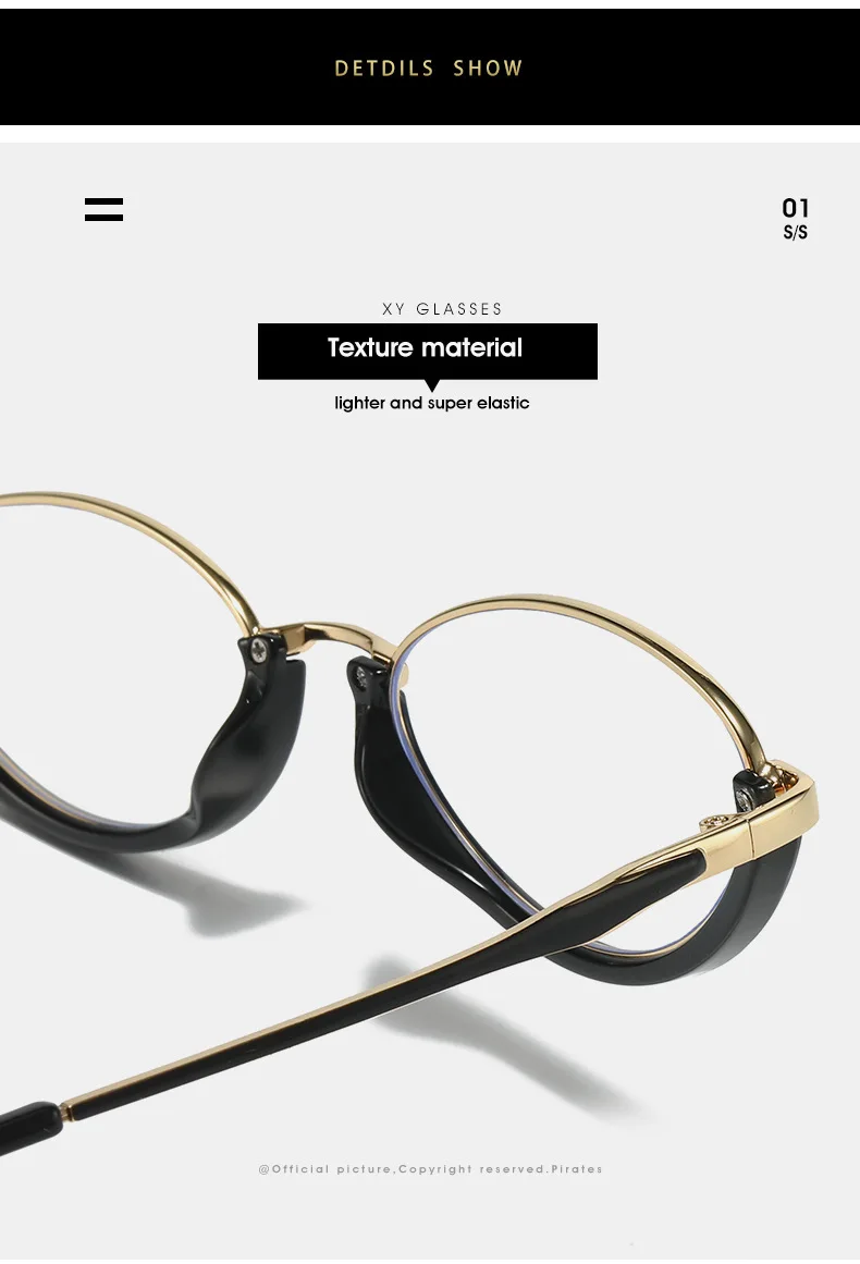Marke Design Frauen Oval-förmigen Kleine Legierung Rahmen Myopie Gläser Rezept Nearsight Anti Blau Licht Männer Nah Anblick Brillen – Detail 12