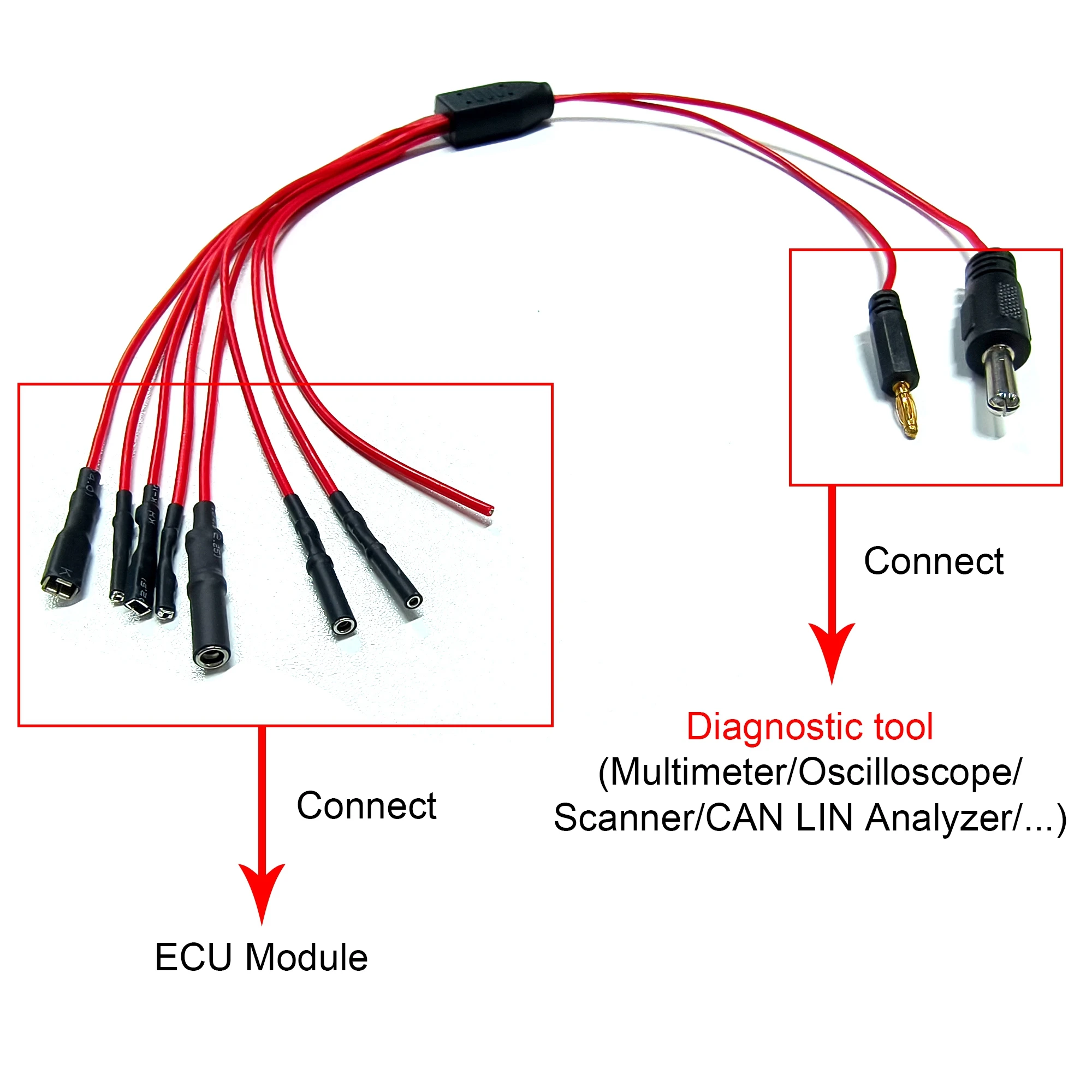 WOYO CTBC002/CTBC001 ECU Breakout führt Überbrückungskabel für den Kfz-Diagnose-Oszilloskop-Leitungsverbindung – Detail 6