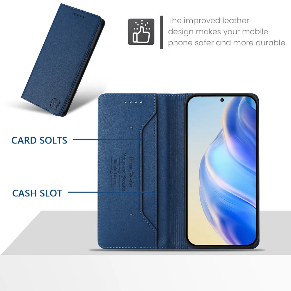 Magnetic Leather Wallet Case Book Cover