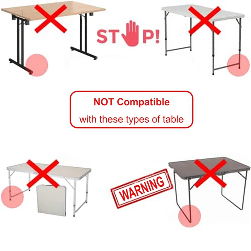 Table Leg Extension For Folding Table Castors-Pack Of 4 Risers With Wheels For Straight And Curved Legs Easy Install 51Cm
