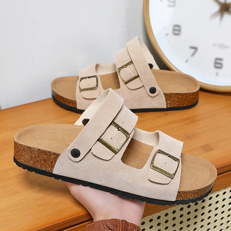 Large Men Boken Shoes and Slippers Unisex Matte Casual Leather Double Breasted Trendy Boken Sandals  Lightweight and Fashionable 6