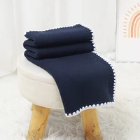 Baby Receiving Blankets for Girl & Boy 90*70cm Knitting Newborn Netural Dual-Use Crib Nap Bedding Sheets Children Cellular Solid 2