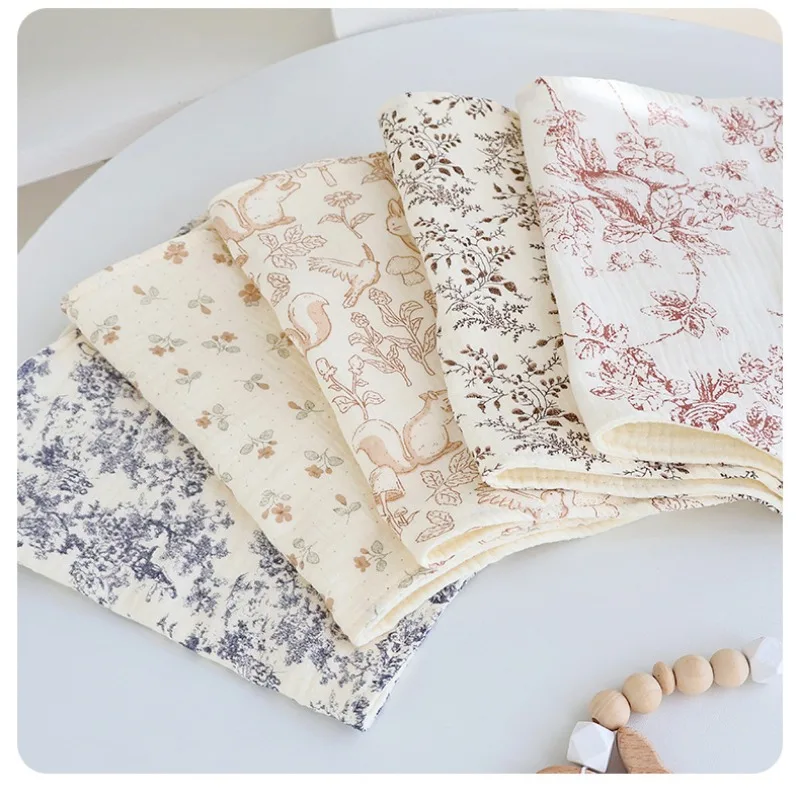 Childrens Drool Towel Six Layer Cotton Gauze Baby Burp Cloths Soft Absorbent Baby Spit Towel Newborn Shoulder Pad