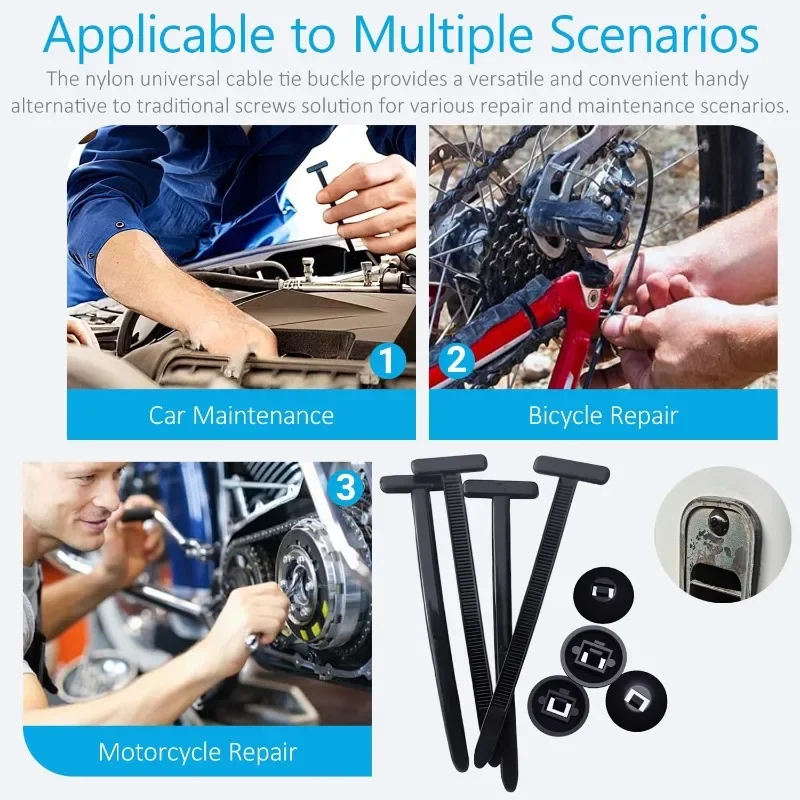 Heavy Duty Nylon Cable Ties Universal Self Locking Zip Ties for Car Repair Daily Use Office Organization Cable Marker