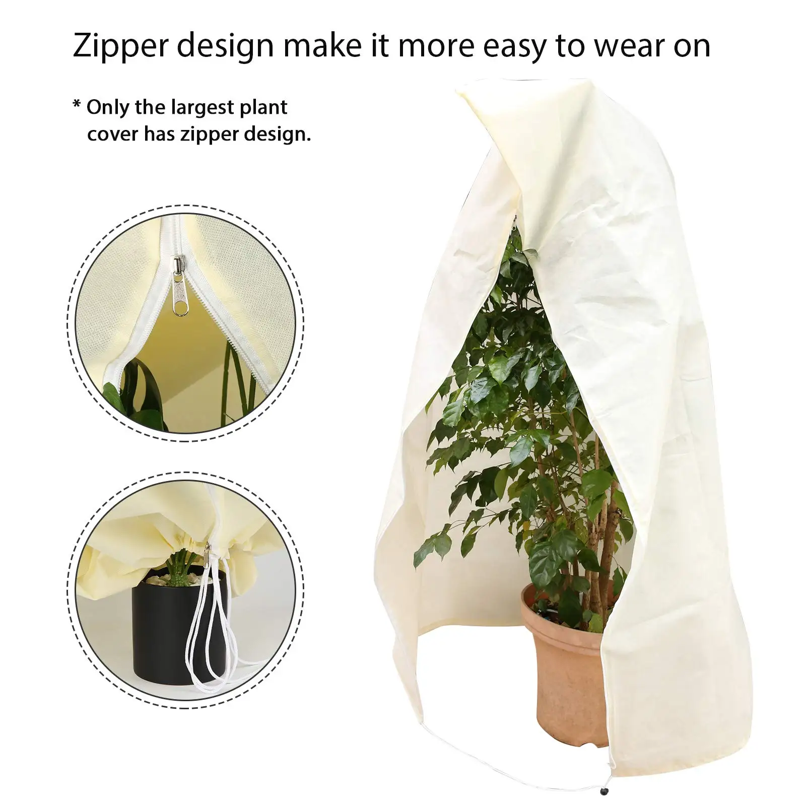 Plant-Covers-Freeze-Protection-Frost-Blankets-Outdoor-Plants-Frost-Cloth-with-Zipper-Drawstring-Protect-Trees-Shrubs.jpg Növénytakarók Fagyasztékvédelem Fagyos Takarók Kültéri Növények Fagyszövet Cipzárral Húzó String-Védő Fák Cserjék Fedele - Image 3