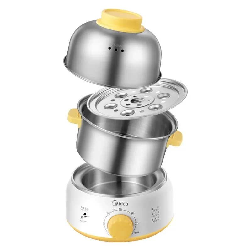 MZ-ZDE1602 Portable Stainless Steel Egg Boiler Steamer Dual Layer Automatic Power Interruption Anti-Drying Egg Cooker