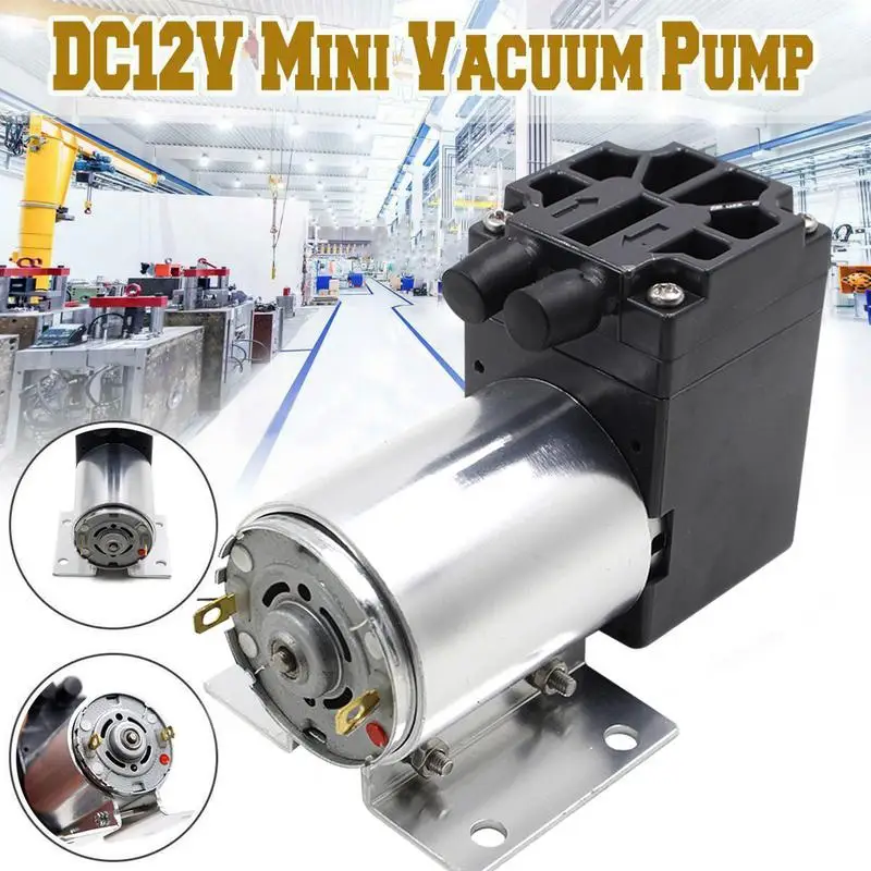 Dc 12V Motor Mini Vacuümpomp 6W Mini Elektrische Vacuüm Zuig Luchtcompressor Lage Ruis Onderdruk Zuigpomp Zuigkracht