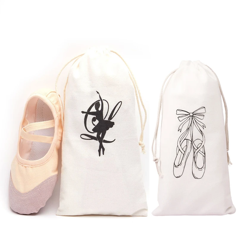 

1PCS Double Drawstring Ballet Dance Bag Canvas Ballet Bag For Girls Ballerina Pointe Shoes Bags Ballet Dance Accessories