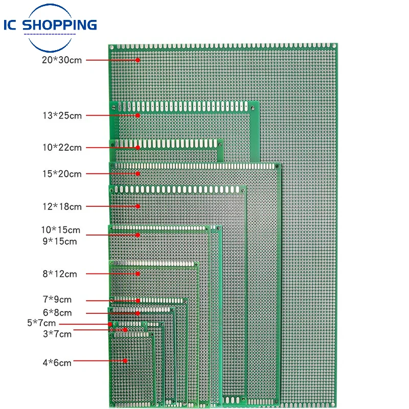 DIY 납땜 브레드보드 홀 보드용 양면 PCB, 범용 인쇄 회로 기판, 9x15 PCB 프로토타입 보드, 9mm x 15mm