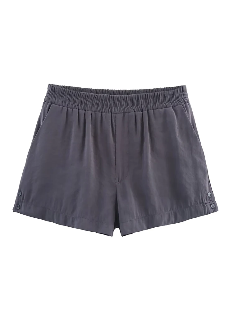 TFMLN Casual Women's Shorts Suit Summer New Stylish Solid Color Lapel Short-sleeved Shirt Top Loose Shorts Sets Simple Leisure