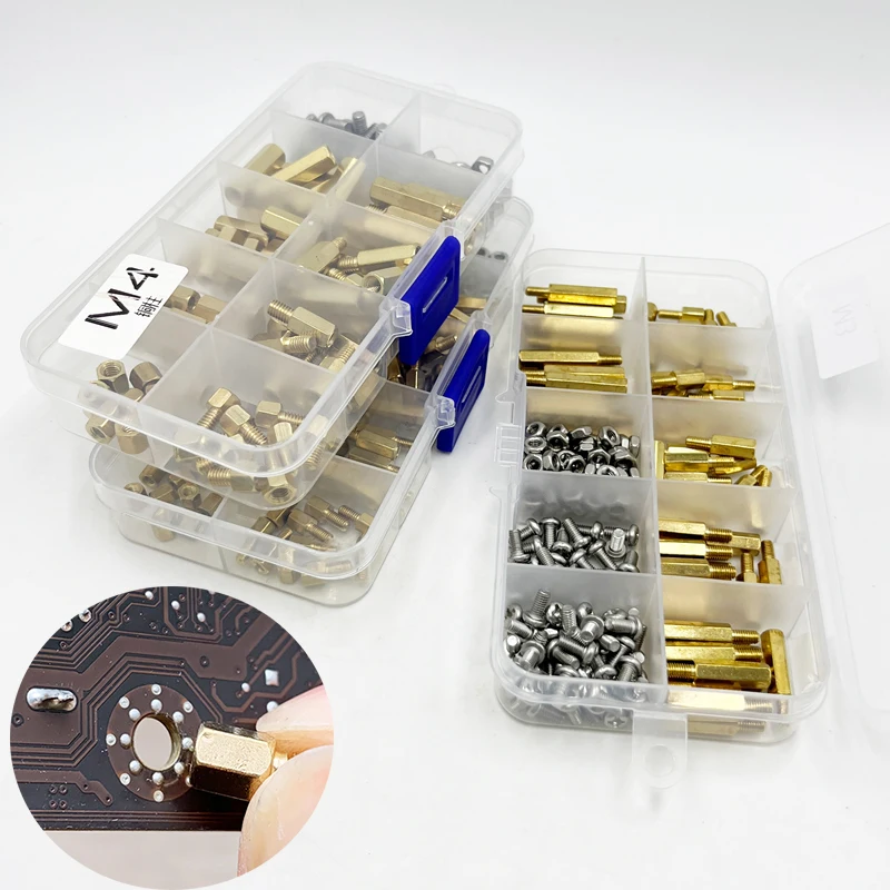 55 Stück M2 Abstandshalter Messing - PCB Halterungen 6mm+4mm Gold