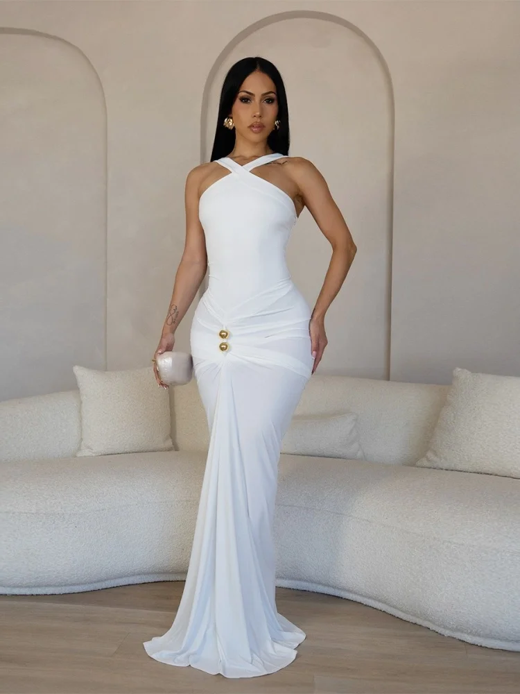 wmstar women dress wholesale Hot selling elegant sexy party dress a hip hugging long dresses one pieces summer 2025 luxury