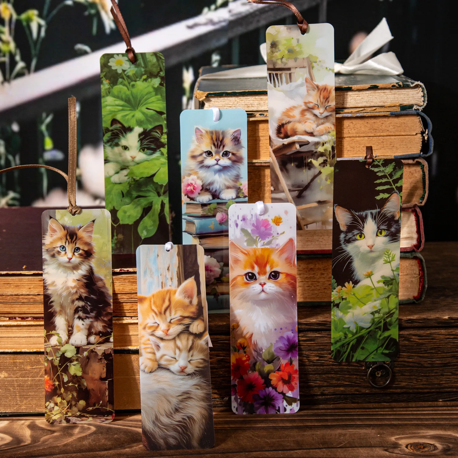 Cats Bookmarks Cute Cats Page Markers Page Clips Bookmark for Students Teachers School Home Office Reading Stationery 5 Pcs/pack