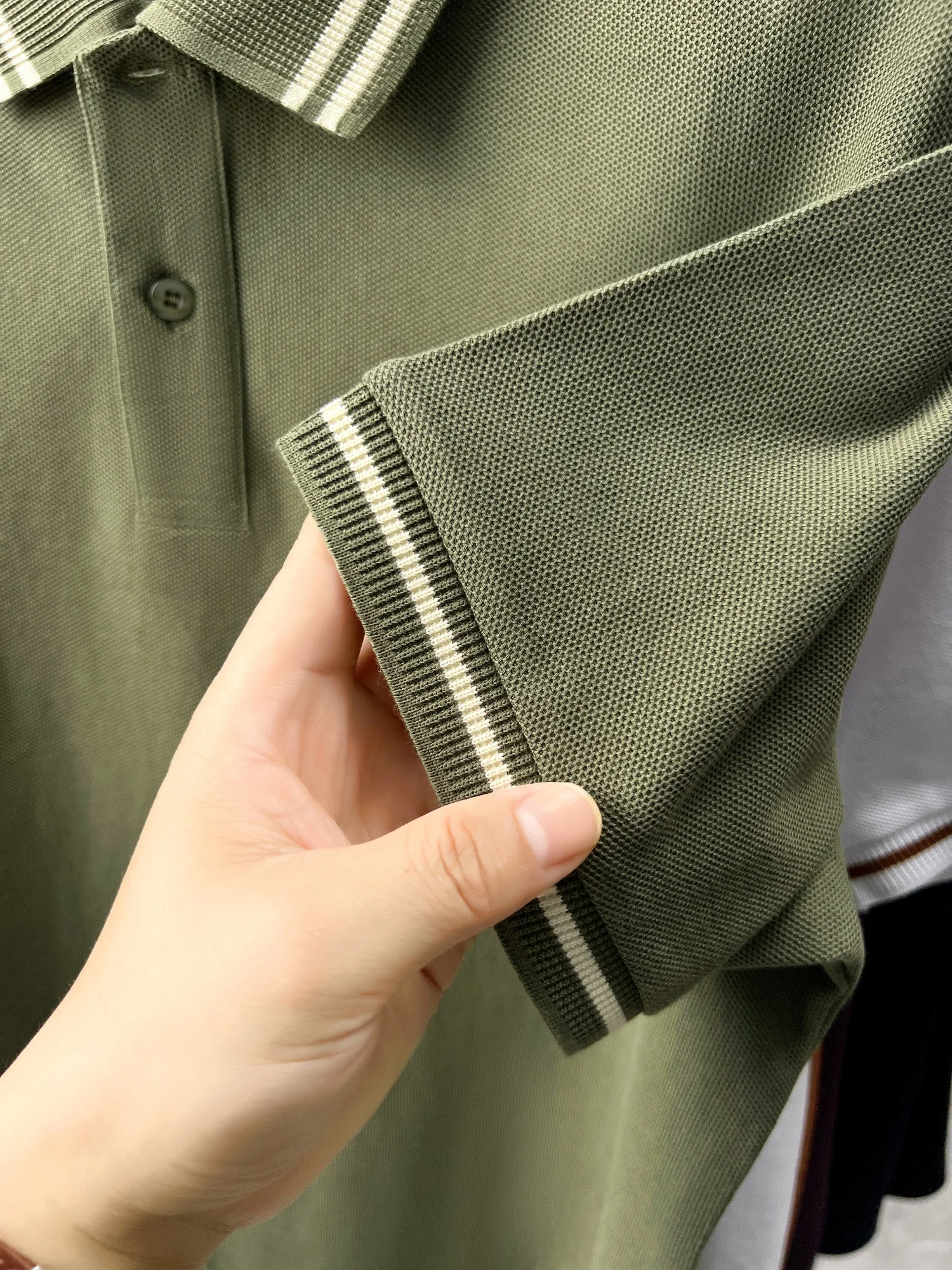 100% pure cotton summer men's striped collar short sleeve fashion hot selling polo shirt high-quality breathable comfort T-shirt 23 S1fffa36b2ee24b8b835f195e6ad82e24T