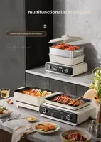 220V Foldable Electric Hot Pot Electric oven Multifunctional Cooker Household Barbecue Maker Electric Steaming Cooker Frying Pan 2