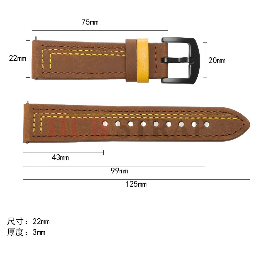 Premium Universal Crazy Horse Leather Watch Strap – Adjustable Sizes