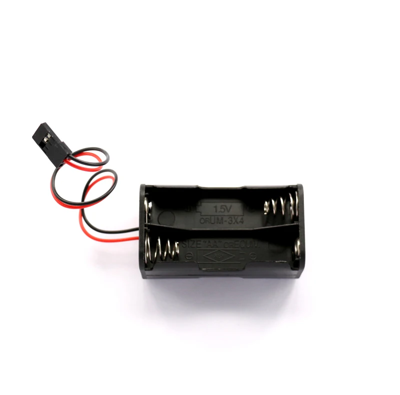 플라스틱 4x1.5V AA 배터리 홀더 보관 상자 케이스 쉘 백 투 백 4 슬롯 6V AA 배터리 컨테이너 (JR 플러그 포함)