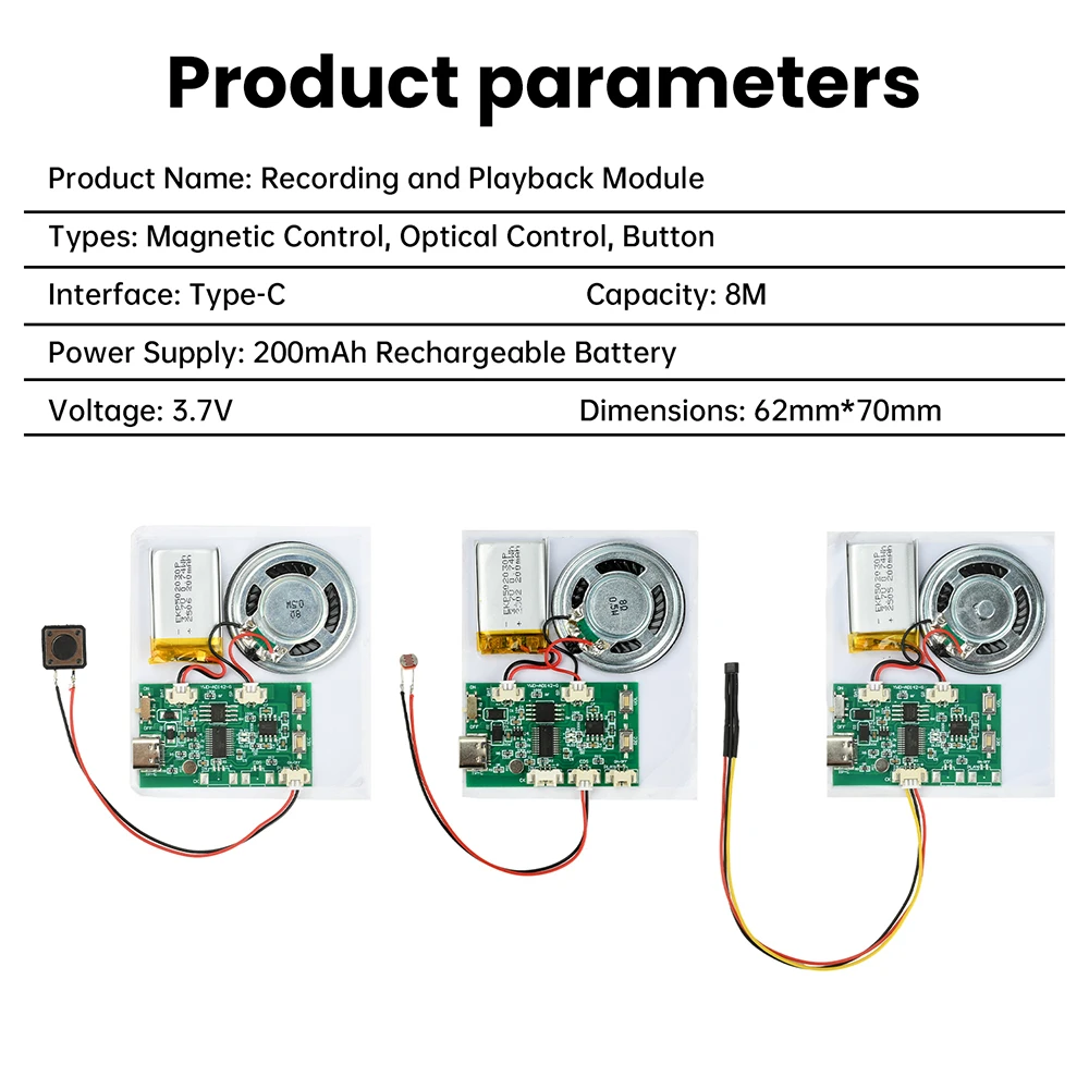 DIY recording and playback module 8M USB Recordable Birthday Card Music Voice Module Chip for DIY Voice Audio toy Greeting Card