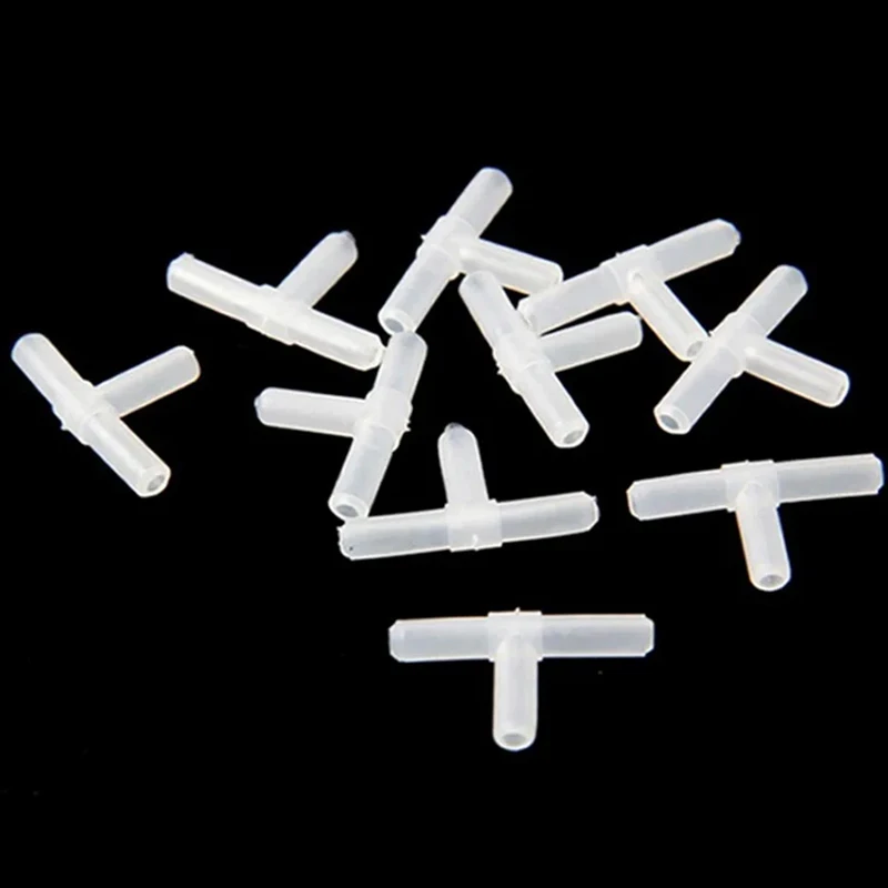 4mm Plastic T Shape Tee 3 Way Hose Joints Aquarium Accessories Fish Tank Air Pump Tubing Connectors Fish Tank Supplies