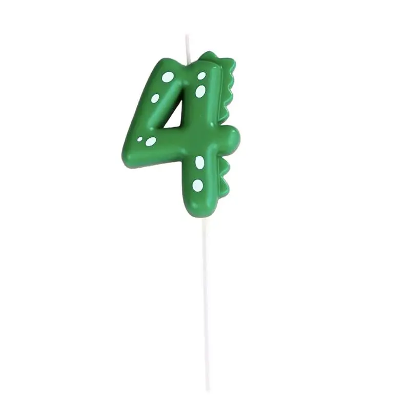 

Цветная свеча в виде цифр с принтом животных, ручная работа, Детская свеча в виде цифр с элементом динозавра, мультяшный Топпер для торта на тему динозавра 0-9