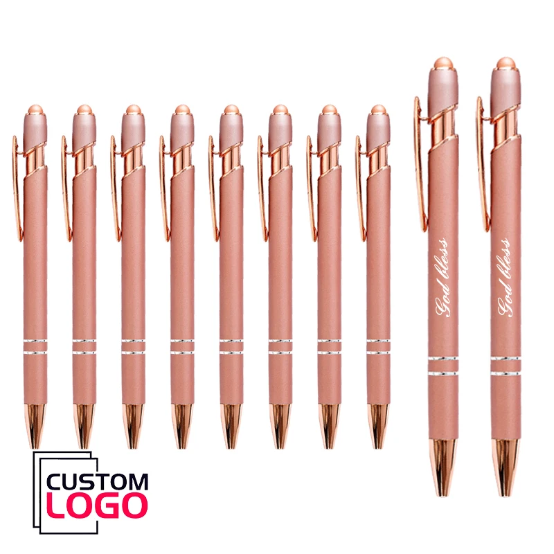 Ballpoint pen 10Pcs business simple metal rose gold personalized advertising