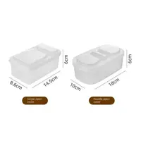 Boîte de rangement rectangulaire scellée en plastique pour réfrigérateur portable, boîtes à condiments sûres avec couvercle, plusieurs aliments 6