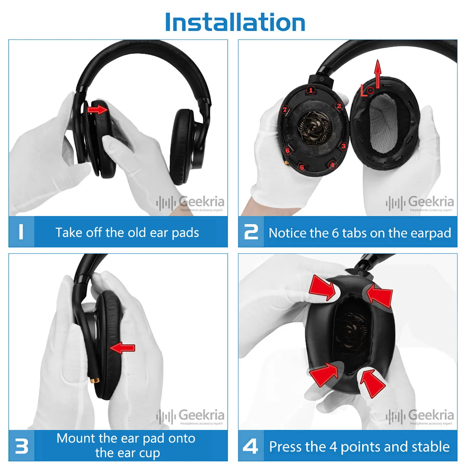 Geekria QuickFit Replacement Ear Pads for Sony MDR-1AM2, MDR-1AM2