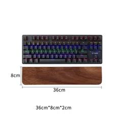 Ergonomic Walnut Wood Keyboard Wrist Rest Pad - Customized for Comfort (36X8CM for 87 keys)