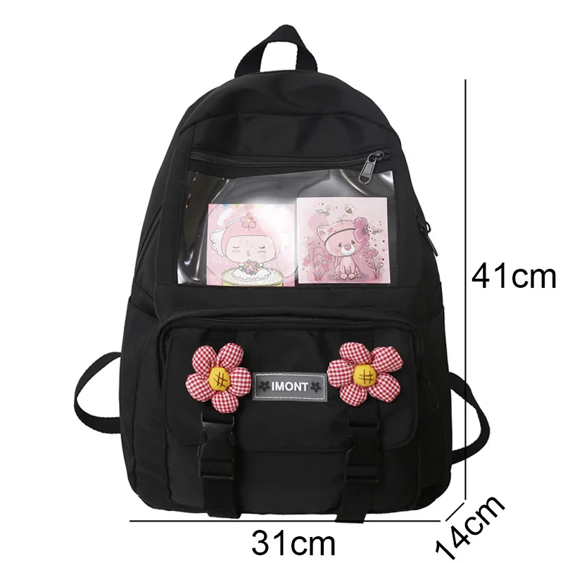 Fashion Girl Waterproof Transparent School Bag Trendy Female Kawaii College Backpack Women Laptop Book Bags Lady Backpack Travel