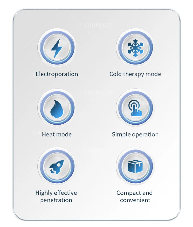 Description Picture 3 of item2024 New style Electroporation Cooling Heating Radio Frequency Lift Wrinkle Removal Machine Tightening Body Skin Care Face