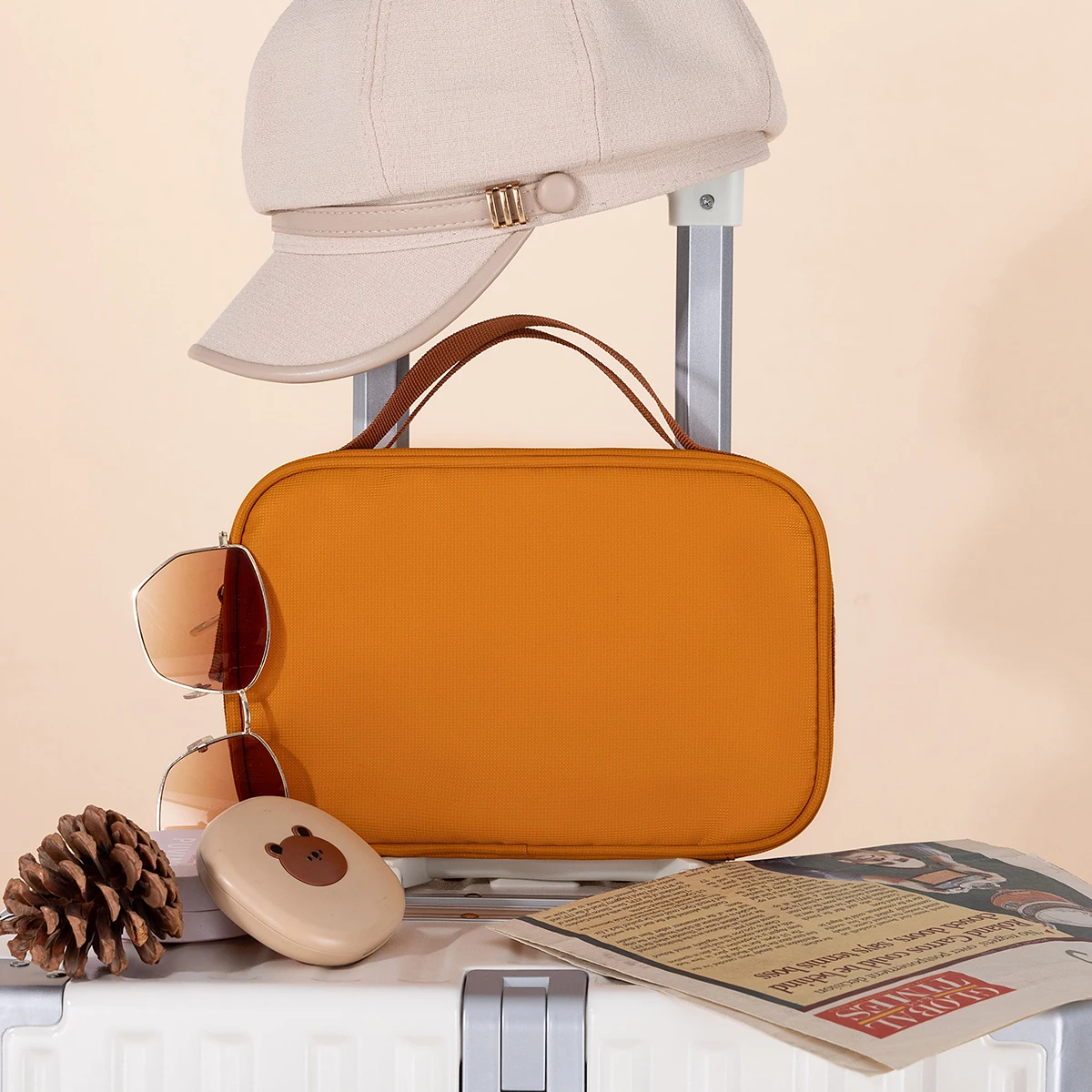 Cosmetic Bag for Women, High-End Portable Large-Capacity Hand-Held Cosmetic Storage Bag, Partitioned Toiletry Bag, Travel Bag for Men