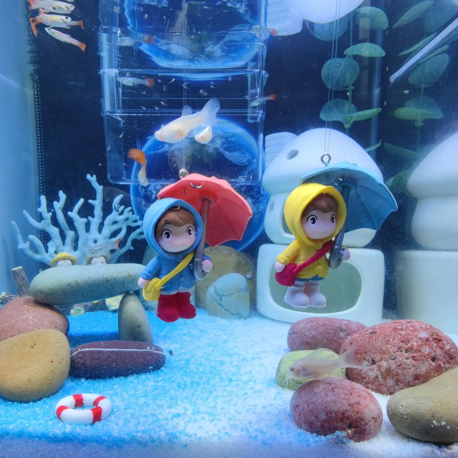 Aquarium Background Decor Accessories Action Figure Ornament Landscaping Fish Tank Float Underwater World Decoration