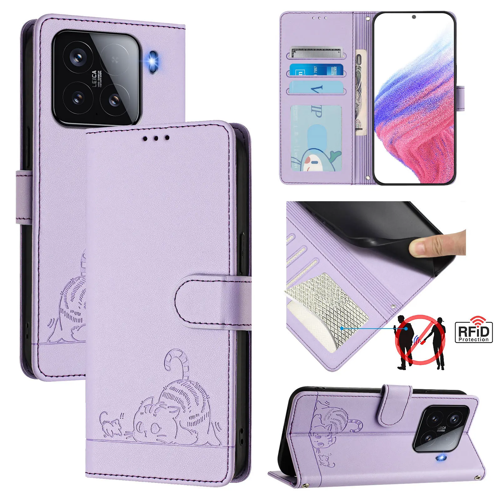 Elegant Leather Flip Wallet Case - Premium Protection and Style