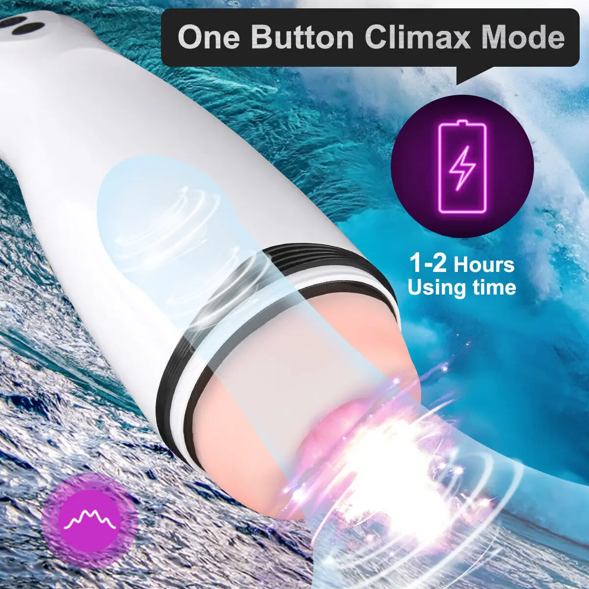 c Rocwickline Masturbatore maschile elettrico a 10 velocità con vibrazione e massaggio vocale, tascabile reale_voghion.com