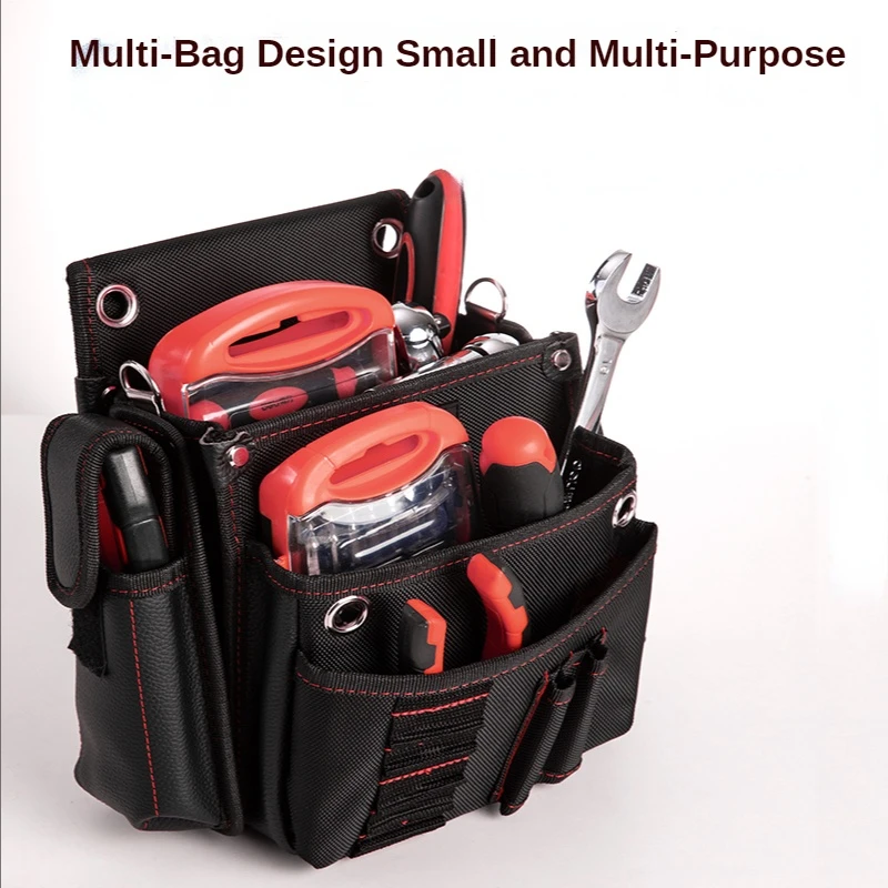 Deli Oxford Cloth Tool Storage Belt Multi Pockets Design Screwdriver Utility Holder Tool Bag Multifunction Electrician Tool Bag