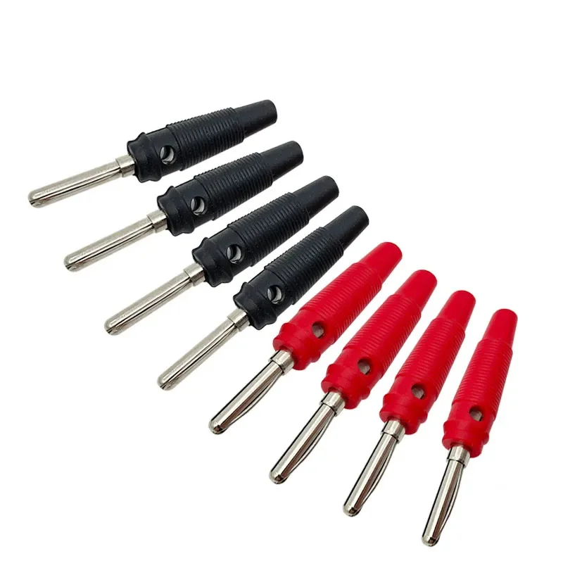 

20/100Pcs Red And Black 4mm Banana Plug High Current Insulated Shrouded Stackable Connector Screw Connection